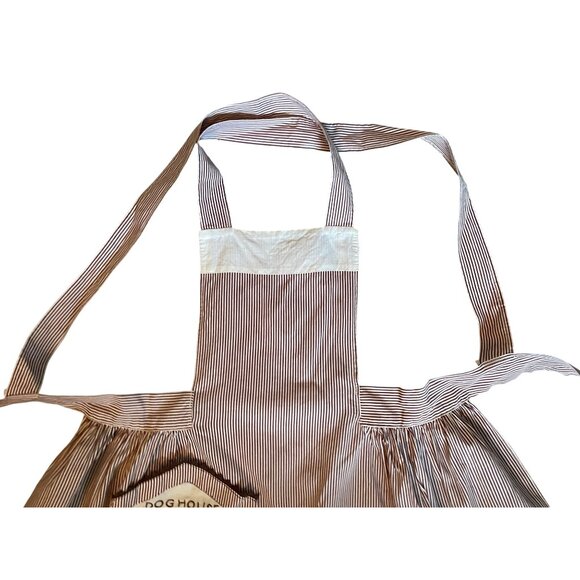 Handmade Striped Kitchen Apron with Doghouse Pocket – Gently Used - Picture 6 of 7